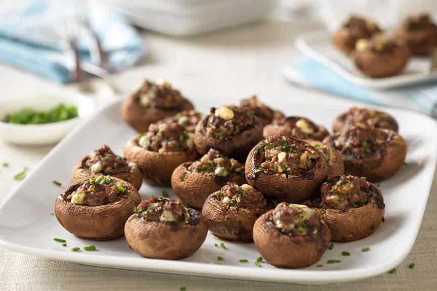 Beef and Blue Cheese Stuffed Mushrooms